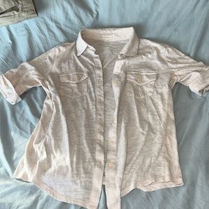 Button up quarter sleeve over shirt